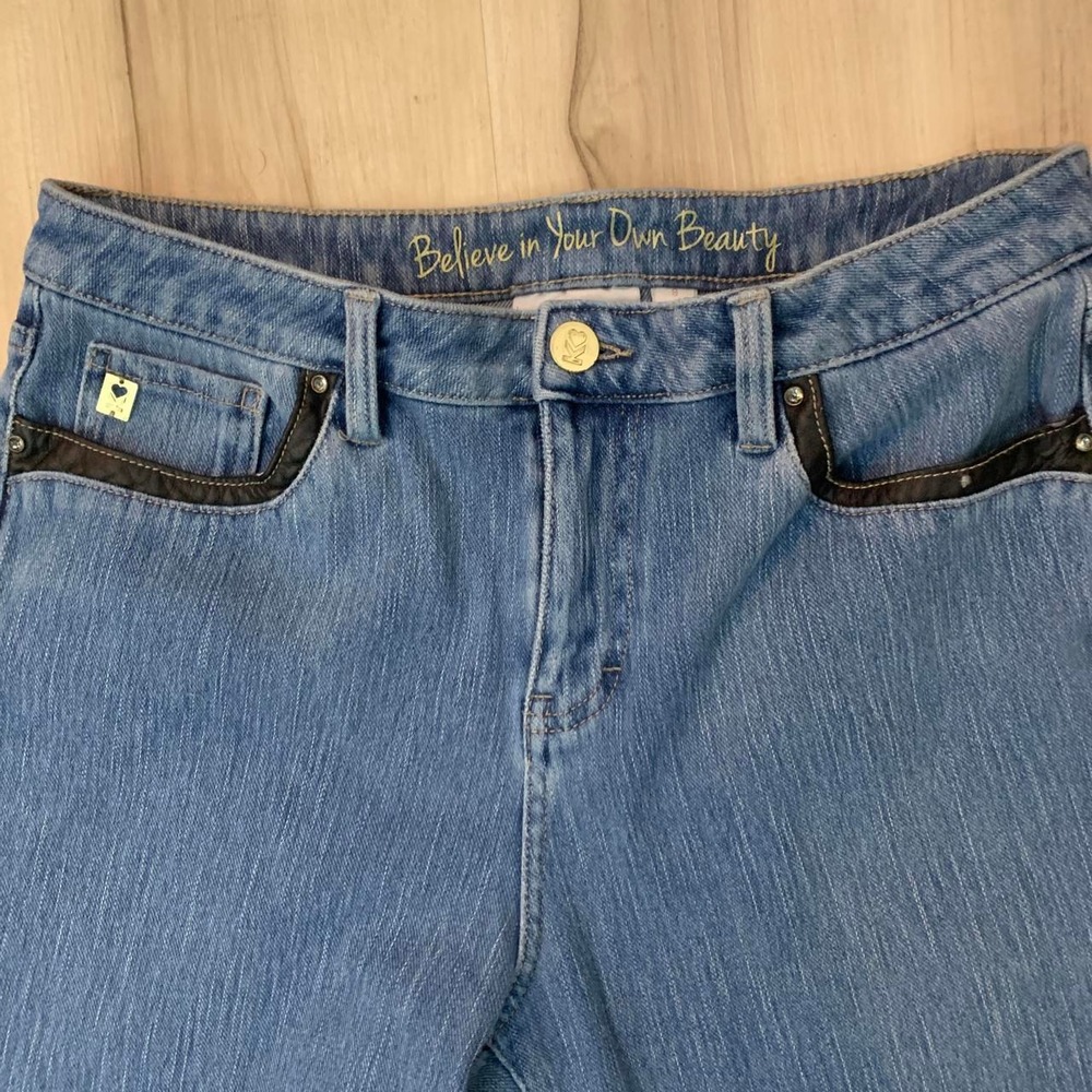 Belle by Kim Gravel Blue Low Rise Bootcut Jeans Womens Size 8